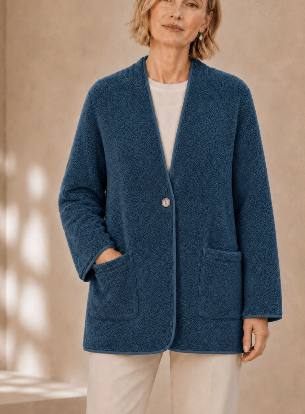 Pure Jill J. Jill Women's Sherpa Fleece Teddy Cardigan Jacket NWOT